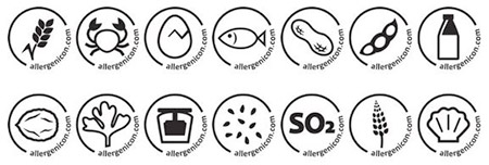 Instructiebord allergenen iconen