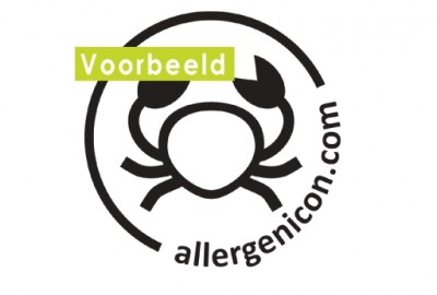 Allergeneniconen stickervel transparant schaaldieren