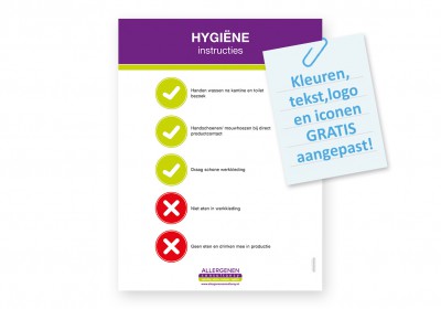 Instructiebord hygiene instructies 30x40cm